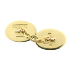 GAMEBIRDS PAINTED BACKGROUND 18ct YELLOW GOLD CUFFLINKS - rear