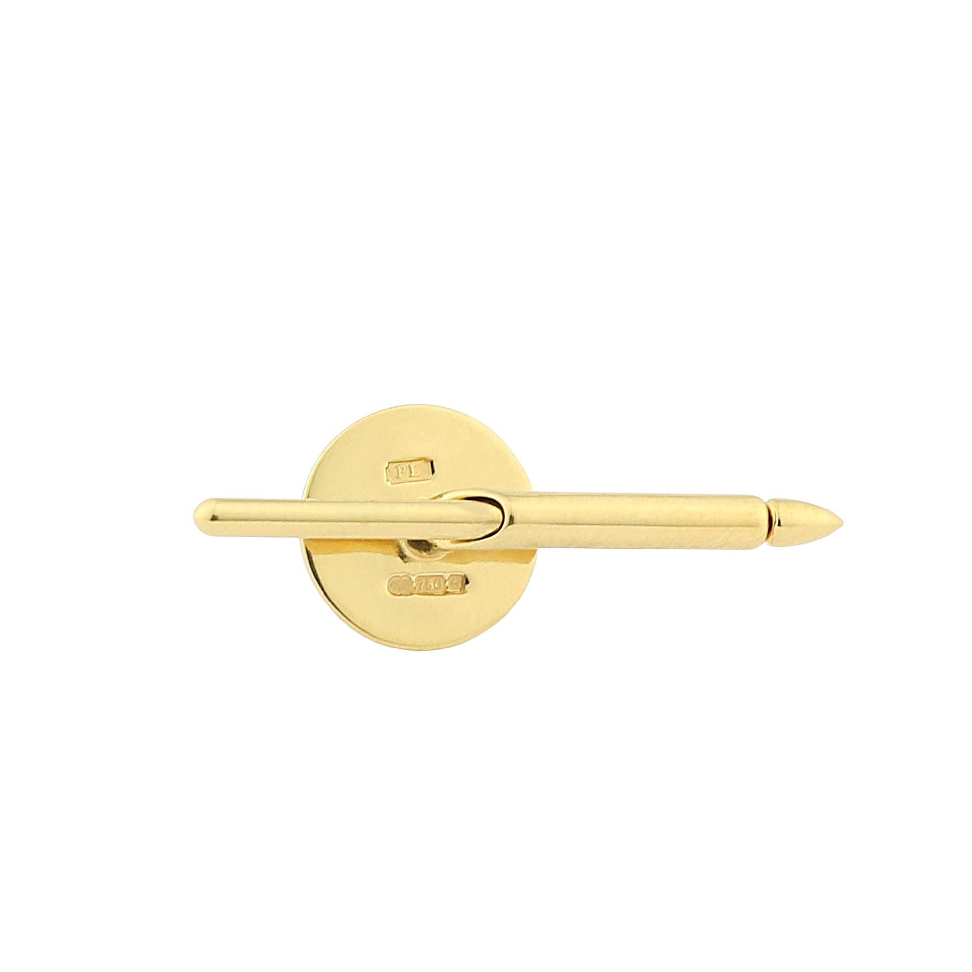 spiral cream enamel 18ct yellow gold shirt studs - rear
