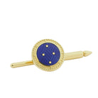 basket weave blue enamel dress set 18ct yellow gold - stud