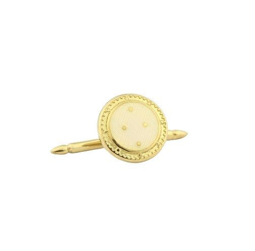 basket cream enamel shirt studs 18ct yellow gold - main