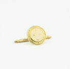 BASKET WEAVE CREAM ENAMEL stud 18ct YELLOW GOLD