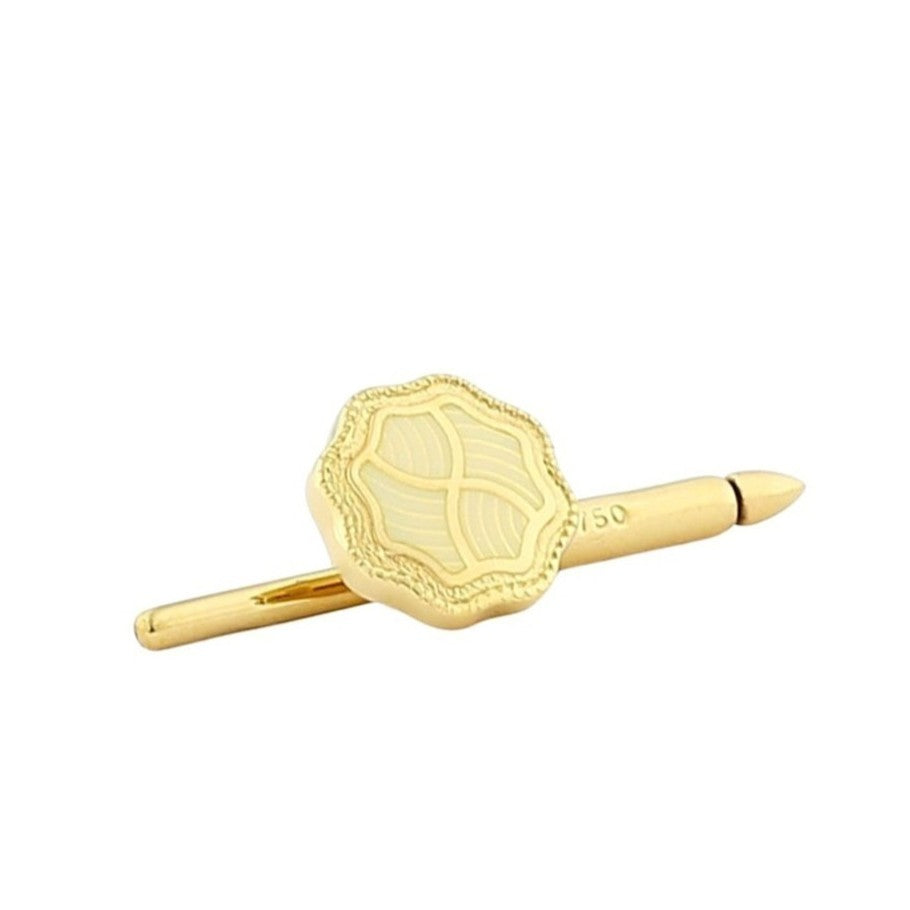 wavy cream 18ct yellow gold shirt studs - main