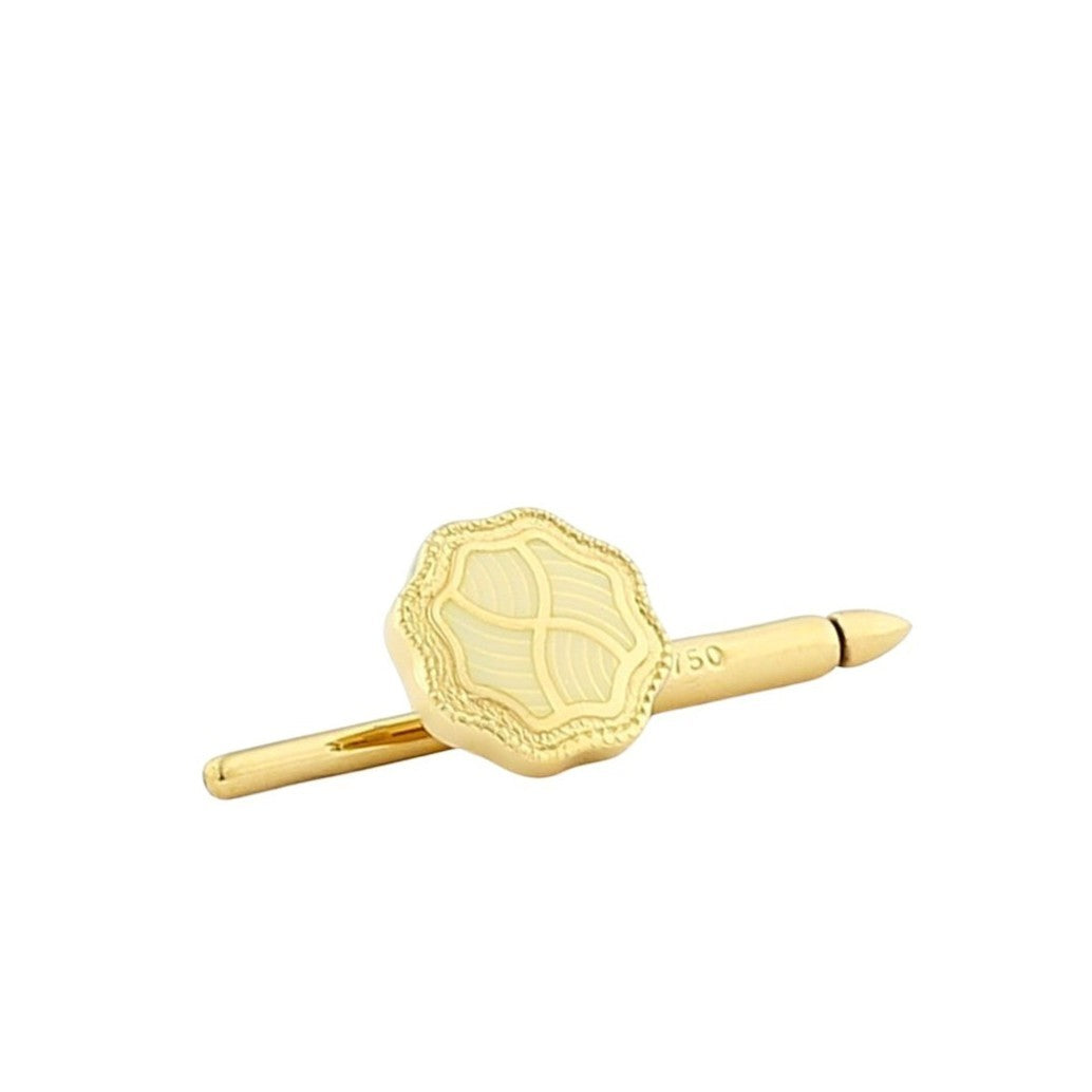 wavy cream 18ct yellow gold shirt studs - main