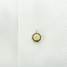 wavy black/cream 18ct yellow gold shirt studs - shirt