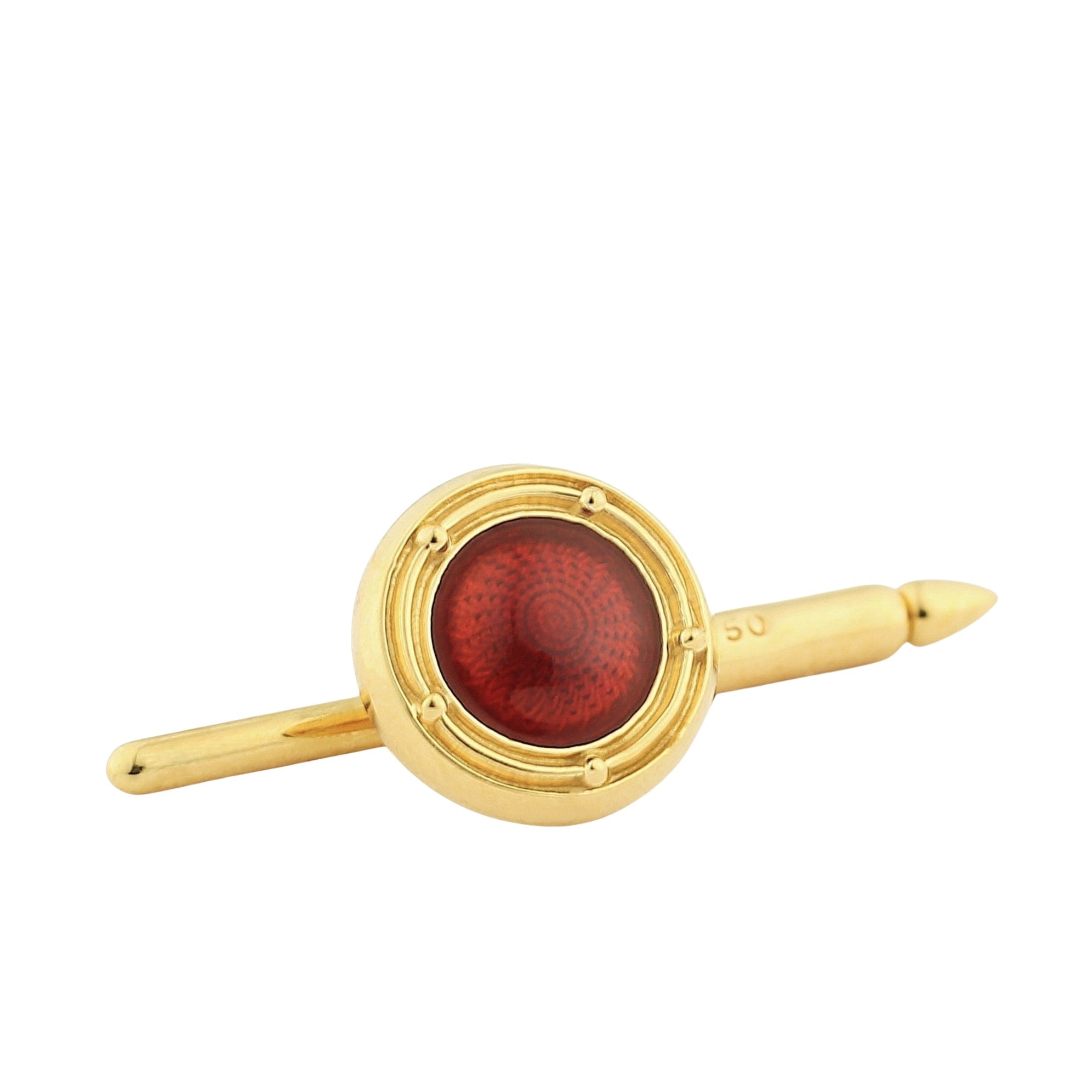 spiral red enamel 18ct yellow gold shirt studs - main