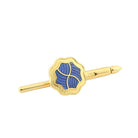 wavy blue 18ct yellow gold shirt studs - main