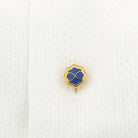 wavy blue 18ct yellow gold shirt studs - shirt