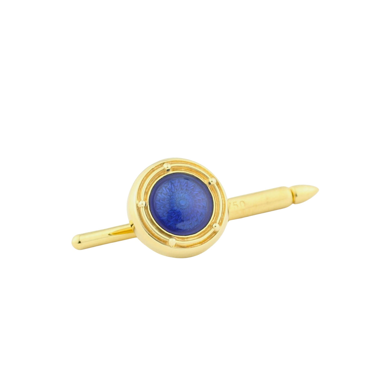 spiral blue enamel 18ct yellow gold shirt studs - stud