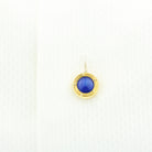 spiral blue enamel 18ct yellow gold shirt studs - shirt