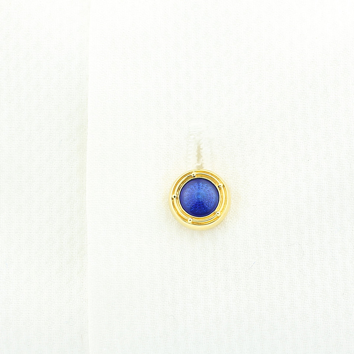 spiral blue enamel 18ct yellow gold shirt studs - shirt