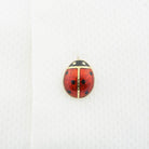 ladybird/bug hand enamelled 9ct yellow gold shirt studs - sirt