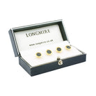 onyx 18ct yellow gold shirt studs - boxed