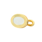mother of pearl oval 18ct yellow gold shirt studs - main