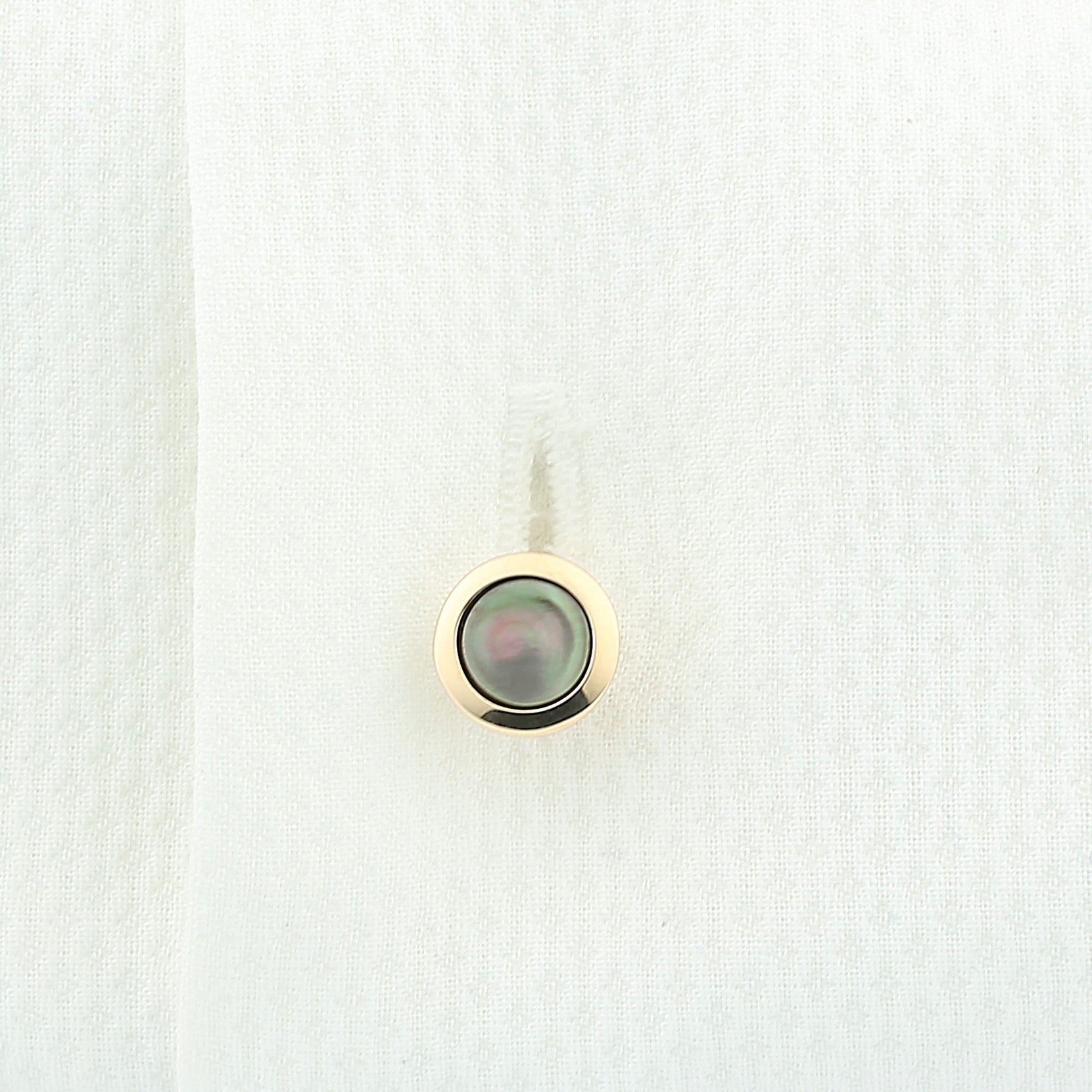tahitian mother of pearl 18ct rose gold shirt studs - shrirt