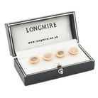 tahitian mother of pearl reeded edge oval 18ct rose gold shirt studs - main