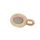 tahitian mother of pearl reeded edge oval 18ct rose gold shirt studs - main