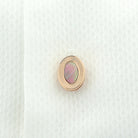 tahitian mother of pearl reeded edge oval 18ct rose gold shirt studs  - shirt