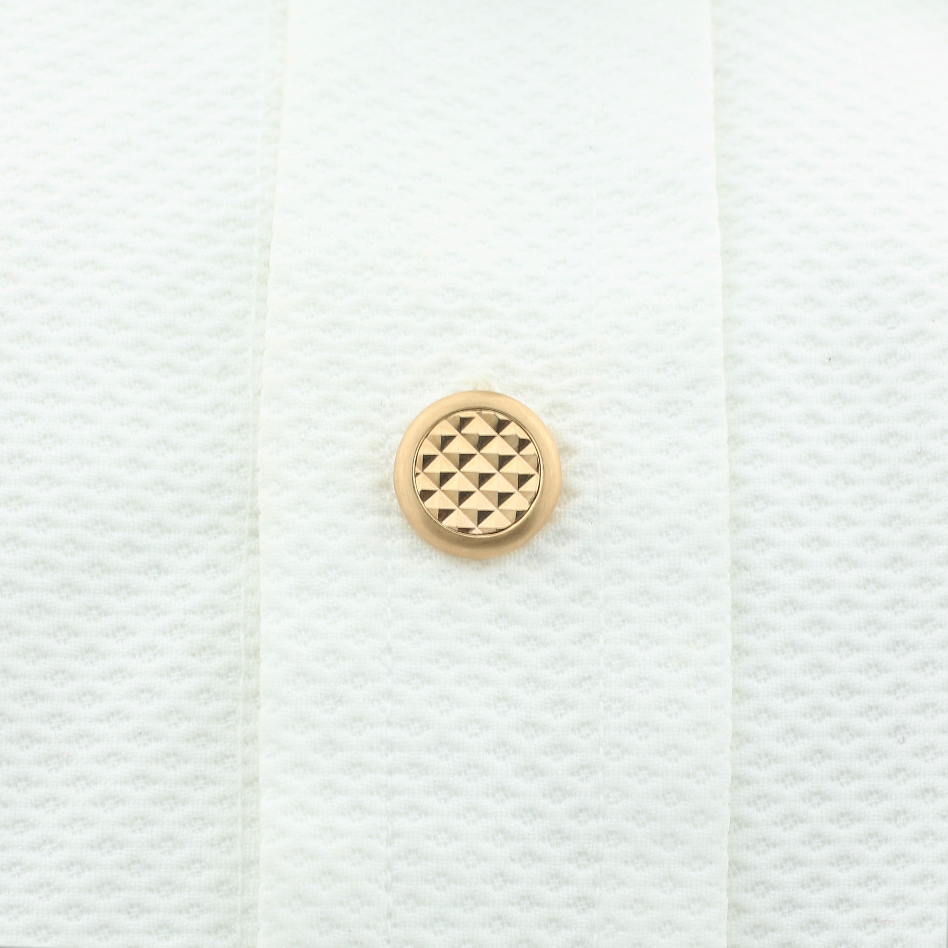 pixel studs in 18k rose gold - stud in shirt