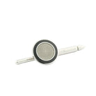 double circle black/transparent enamel shirt studs 18ct white gold - stud