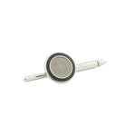 double circle black/transparent enamel shirt studs 18ct white gold - main