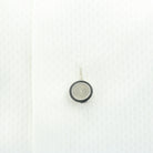 double circle black/transparent enamel shirt studs 18ct white gold - shirt