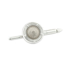 spiral translucent pale grey enamel 18ct white gold shirt studs - main
