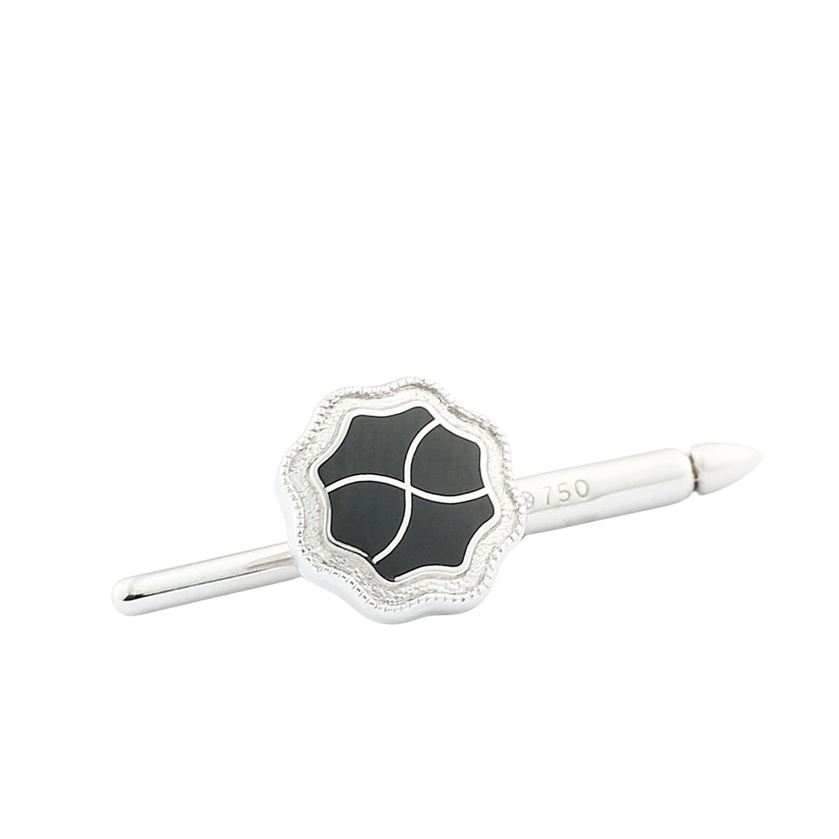 wavy black 18ct white gold shirt studs - main