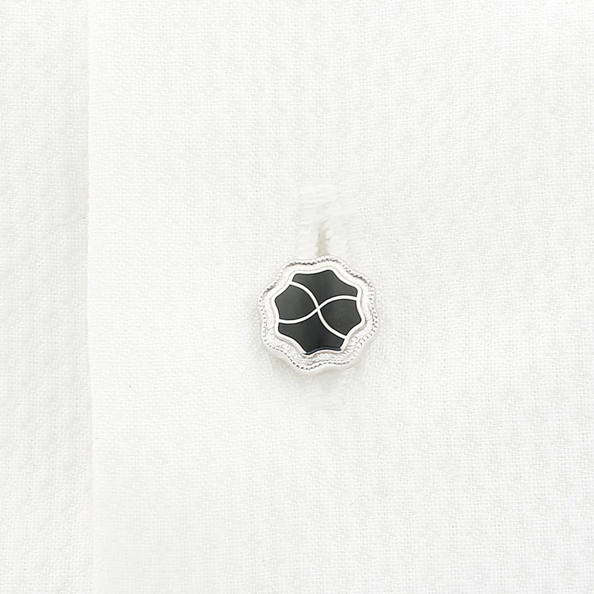 wavy black 18ct white gold shirt studs - shirt