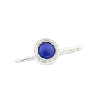 spiral blue enamel 18ct white gold shirt studs - stud