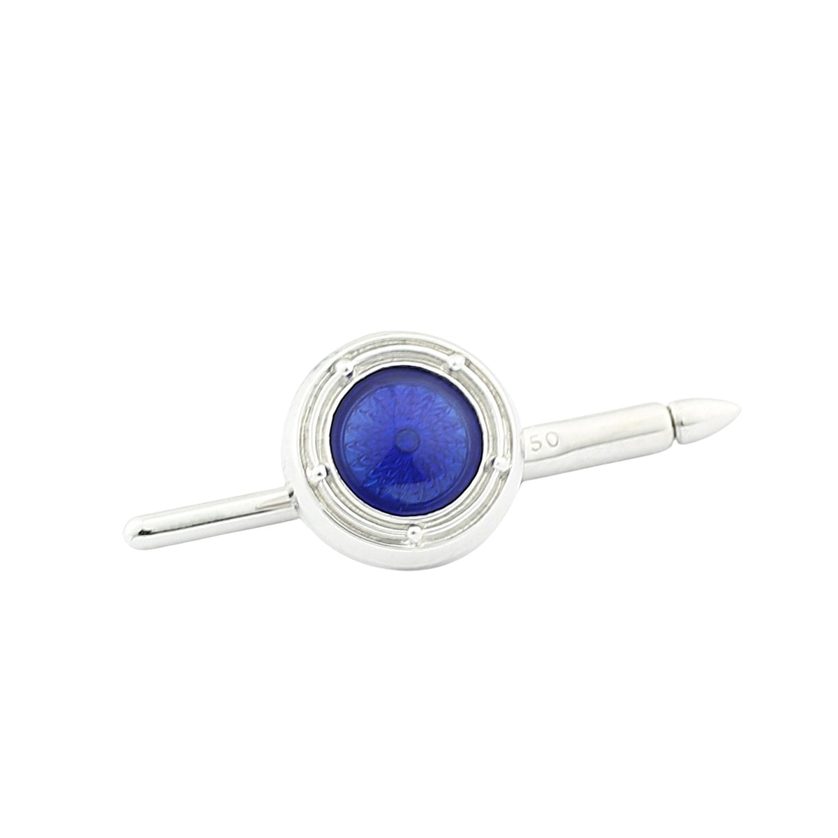 spiral blue enamel 18ct white gold shirt studs - stud