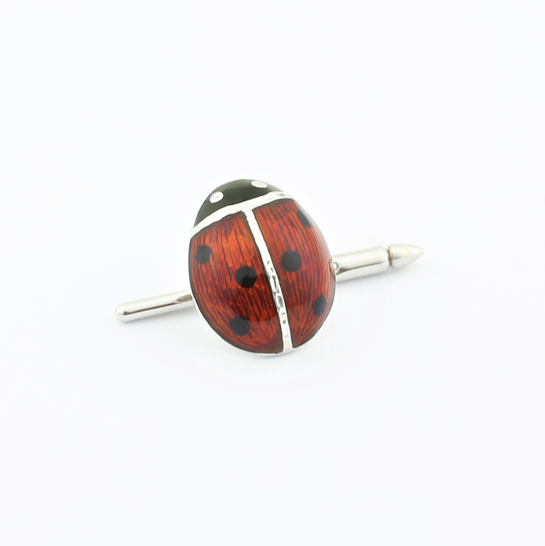 ladybird/bug shirt stud 18ct white gold