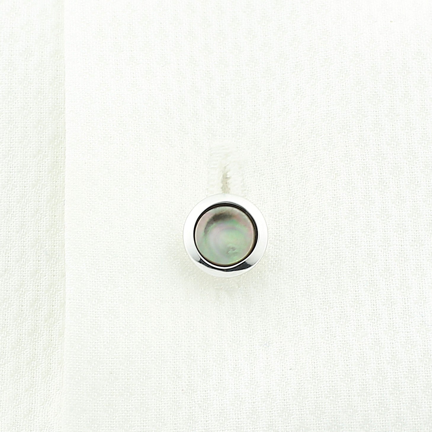 tahitian mother of pearl 18ct white gold shirt studs - shirt