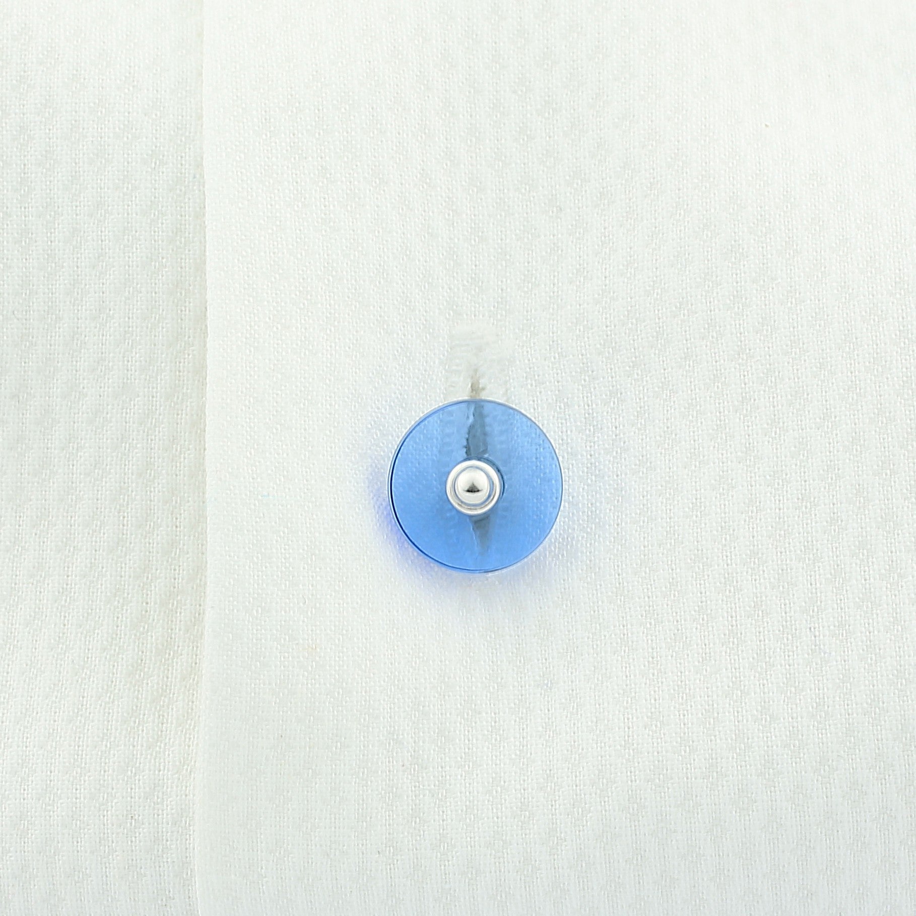 blue spinel disc 18ct white gold shirt studs - shirt