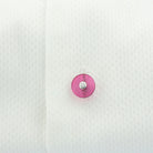 ruby disc with diamond 18ct white gold shirt studs - shirt