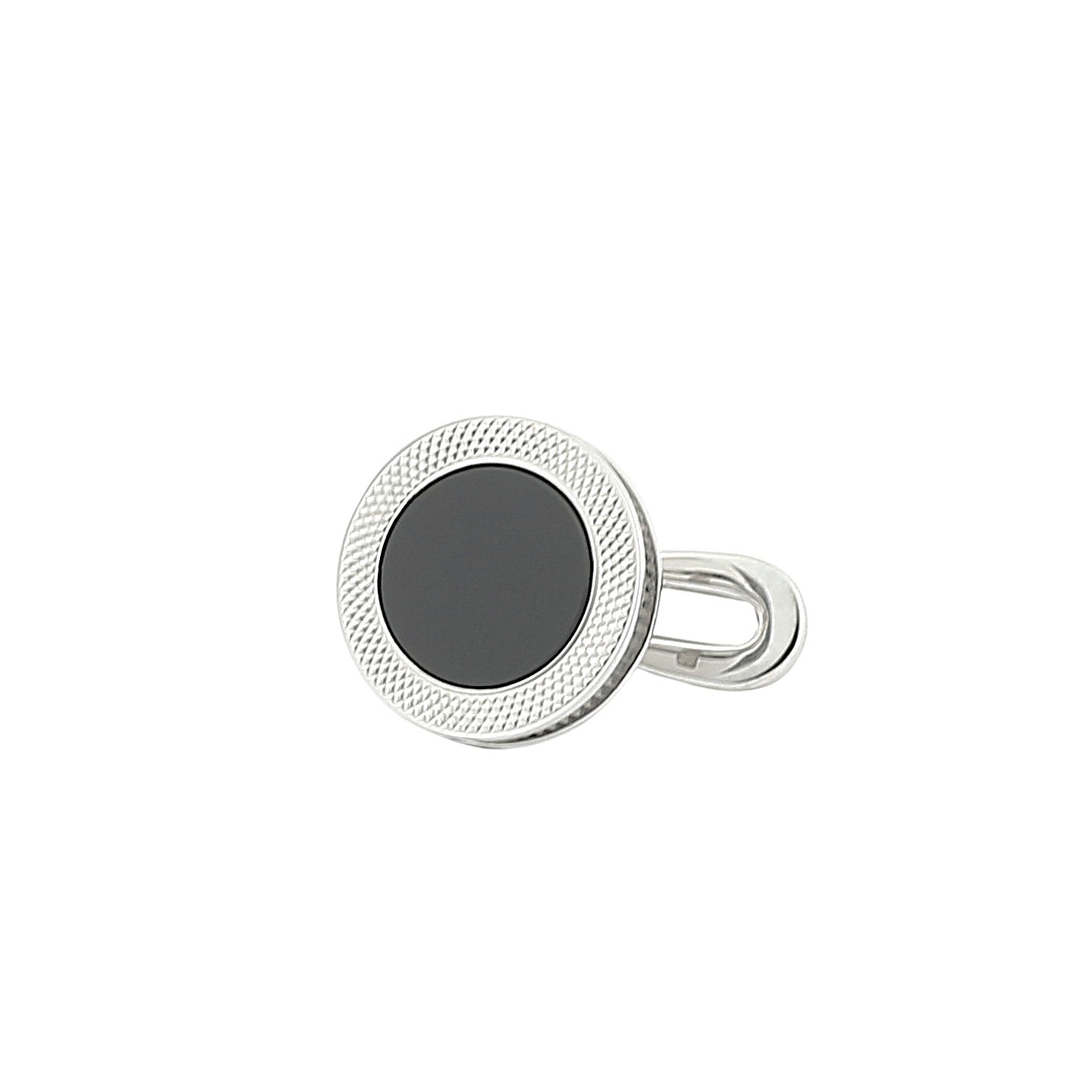 onyx circular 18ct white gold shirt studs - main