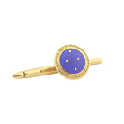 basket weave gold/blue enamel shirt studs 9ct gold - main