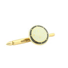 basket weave black/white enamel shirt studs 9ct gold - main