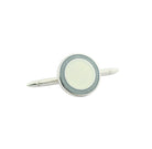 DOUBLE OVAL GREY/WHITE ENAMEL sterling silver dress set - stud