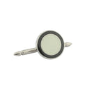 DOUBLE CIRCLE BLACK/WHITE ENAMEL sterling silver SHIRT STUDS - stud