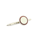 DOUBLE OVAL RED/WHITE ENAMEL sterling silver dress set - stud