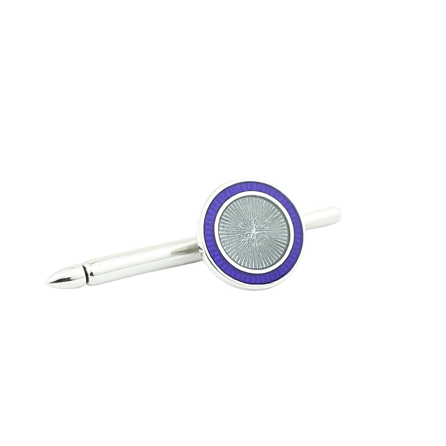 DOUBLE OVAL BLUE/GREY ENAMEL sterling silver dress set - stud