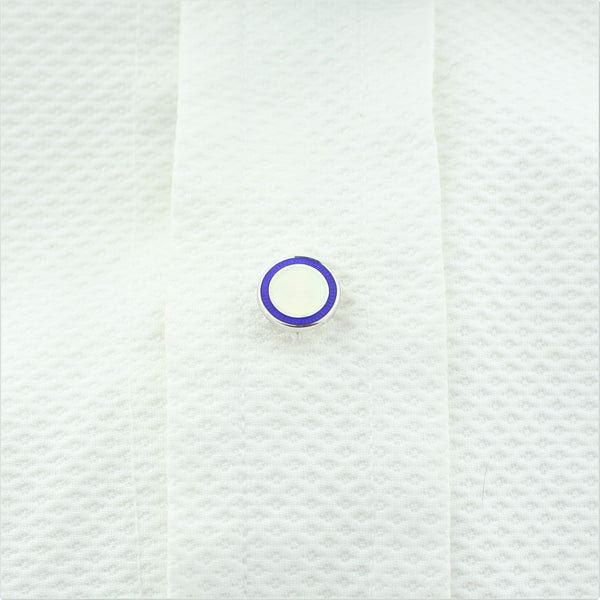 double circle blue/white enamel shirt studs