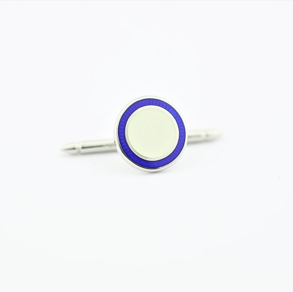double circle blue/white enamel shirt studs