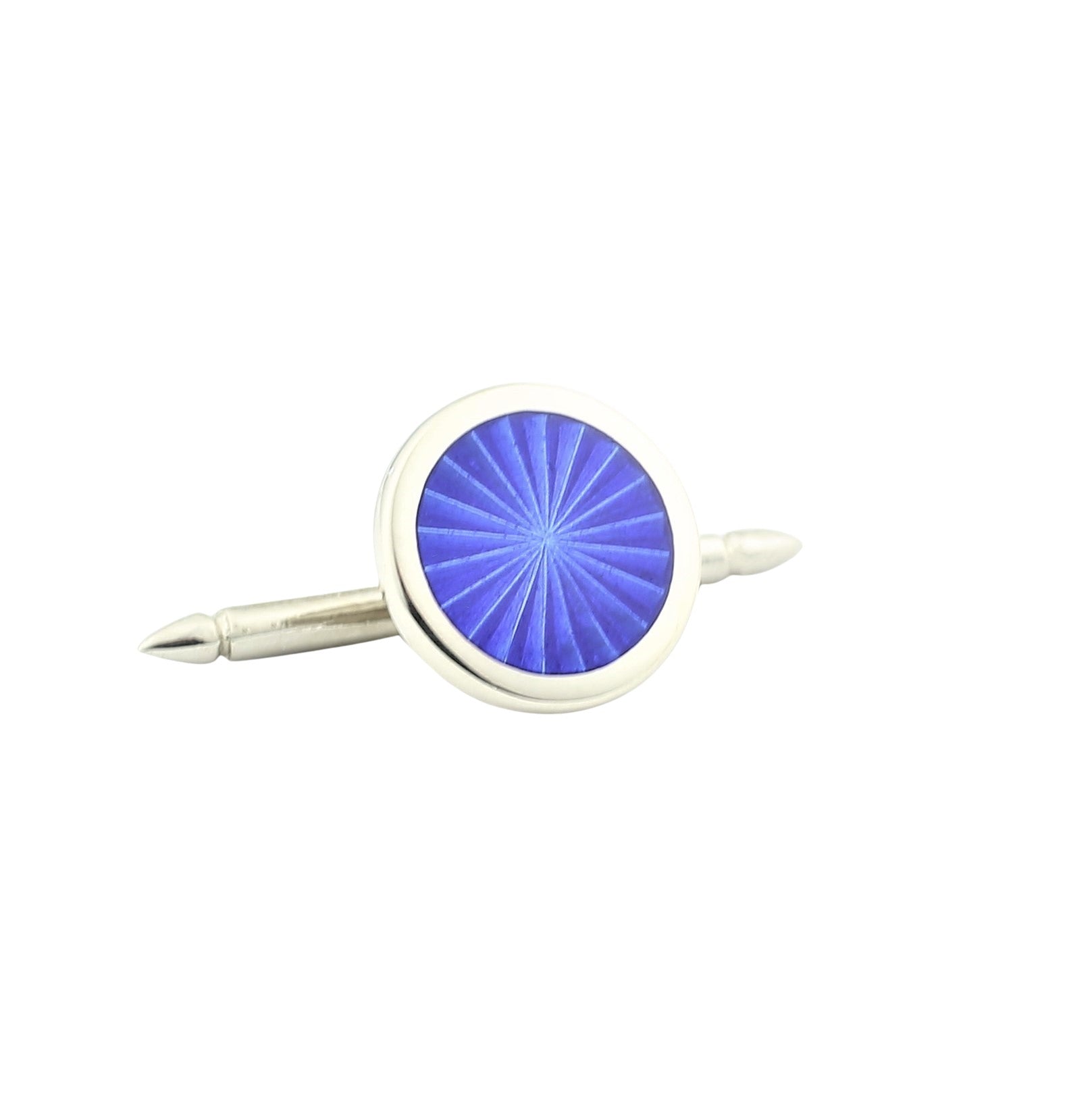 STARBURST BLUE ENAMEL sterling silver SHIRT STUDS - stud
