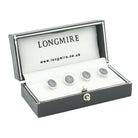 STARBURST GREY ENAMEL SHIRT STUDS - boxed