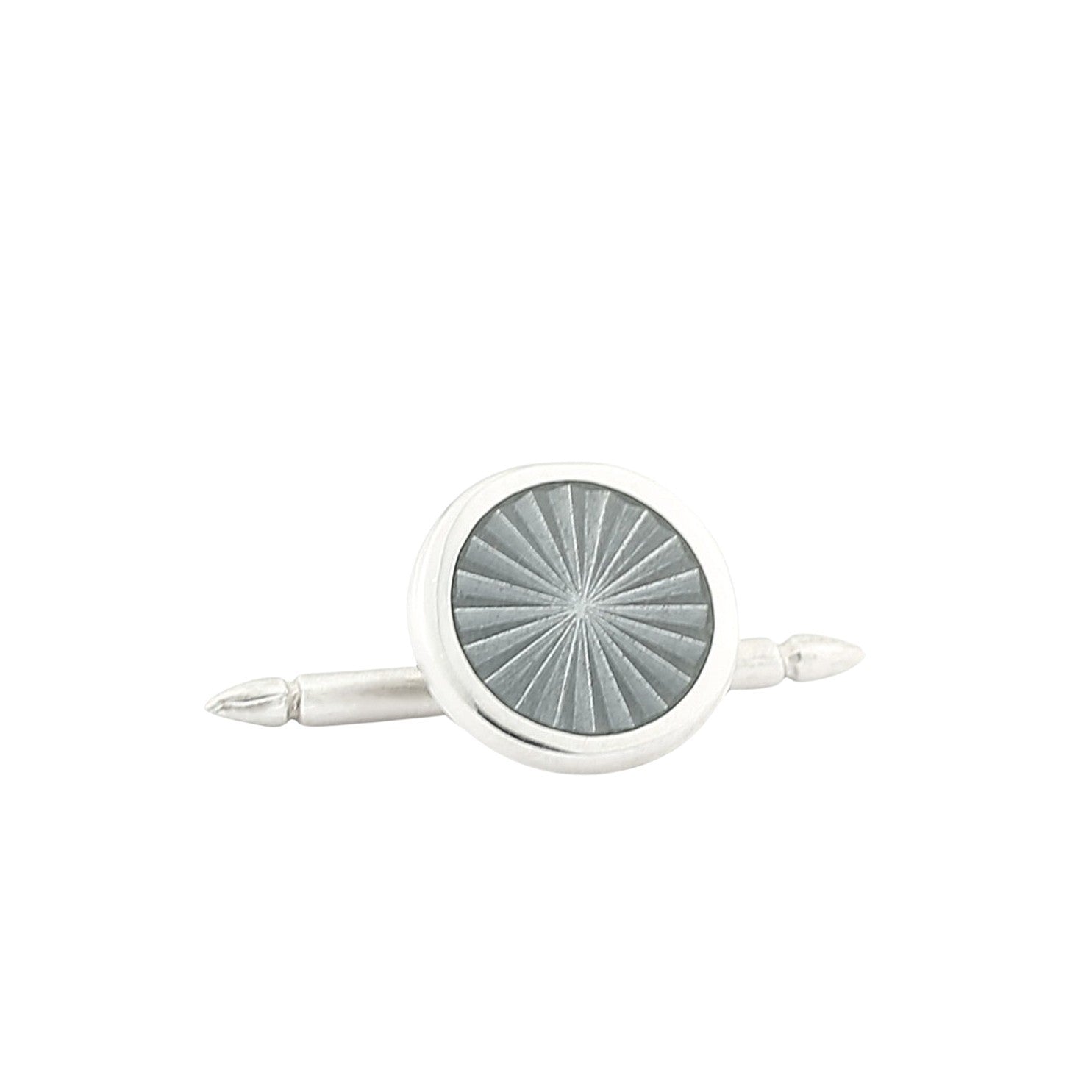 STARBURST GREY ENAMEL sterling silver DRESS SET - stud