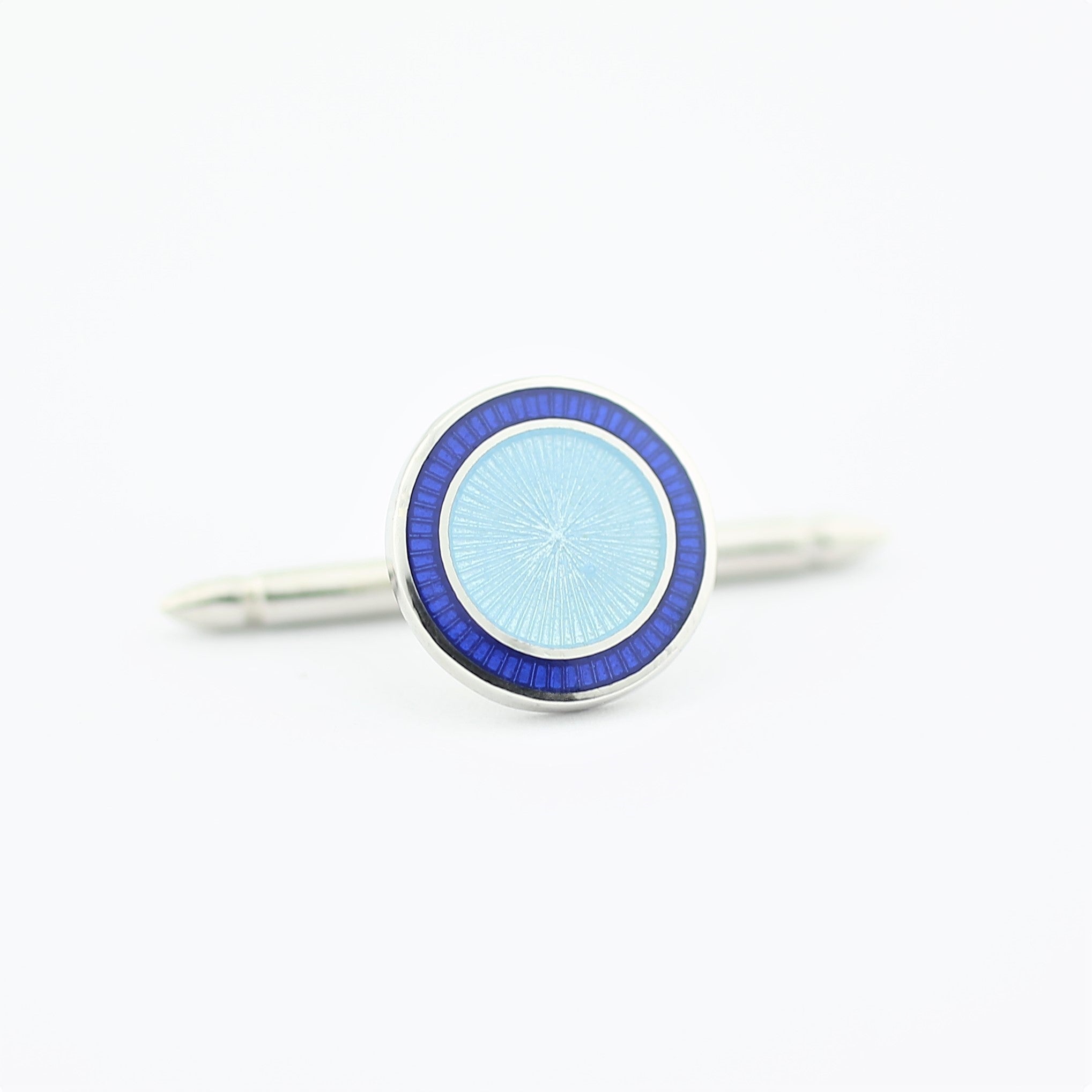 DOUBLE CIRCLE DARK BLUE/LIGHT BLUE ENAMEL STUD