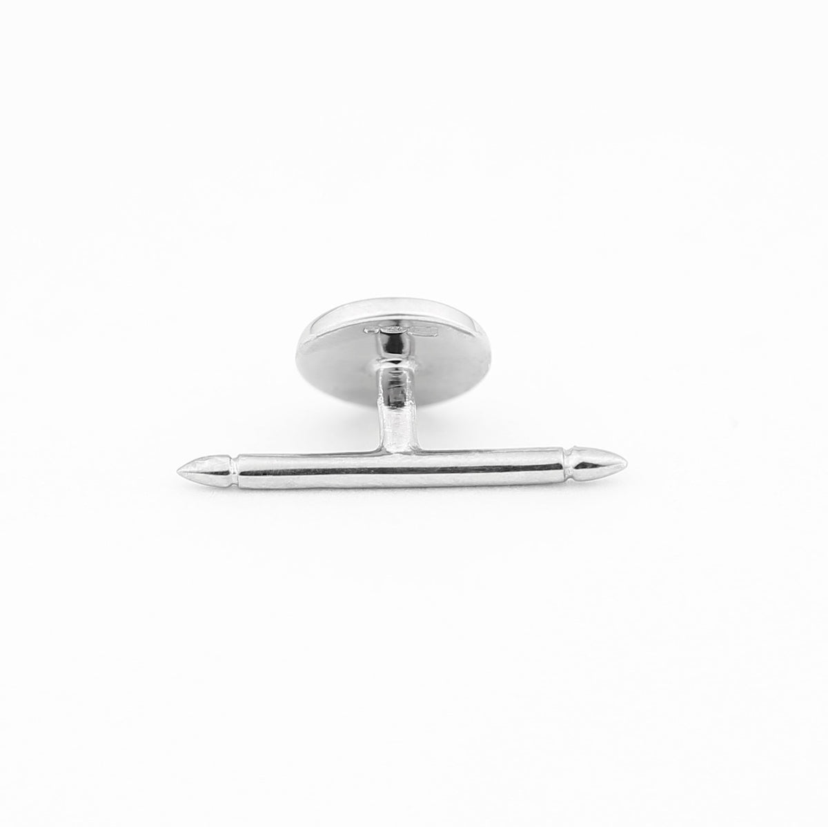 DOUBLE OVAL BLACK/BLACK ENAMEL sterling silver dress set - stud rear