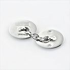 DOUBLE OVAL DRESS SET RED/WHITE ENAMEL - cufflink rear