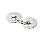 DOUBLE OVAL RED/WHITE ENAMEL sterling silver dress set - cufflink rear